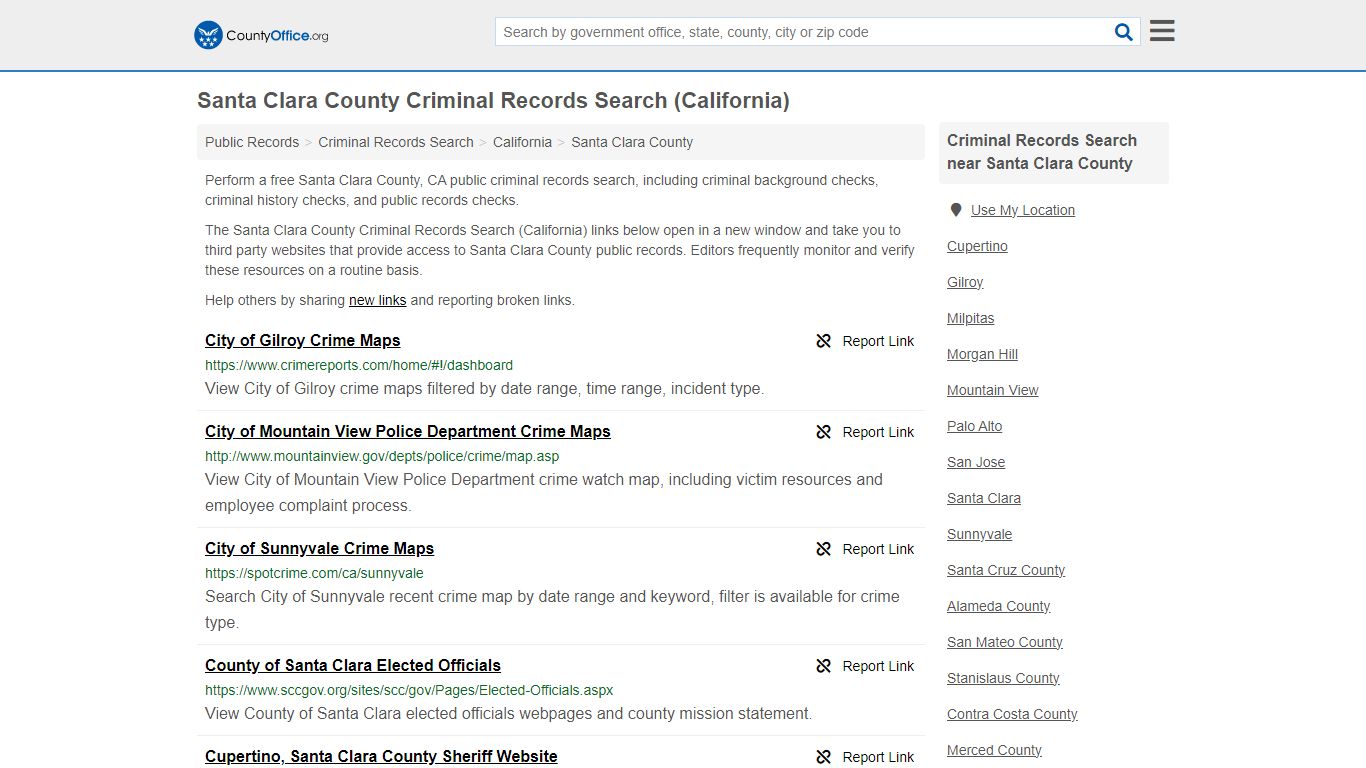 Santa Clara County Criminal Records Search (California)