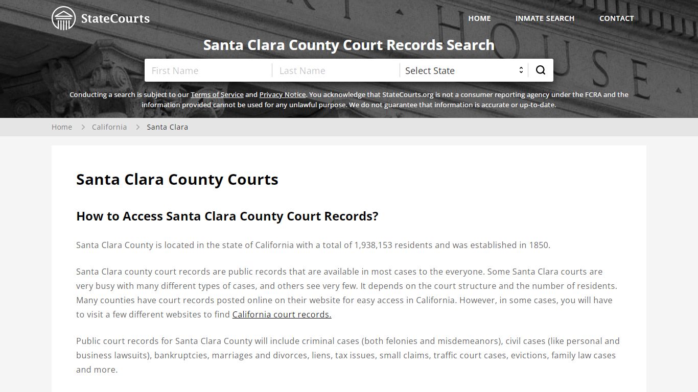 Santa Clara County, CA Courts - Records & Cases - StateCourts